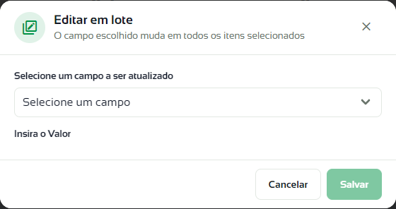 Janela Editar em lote