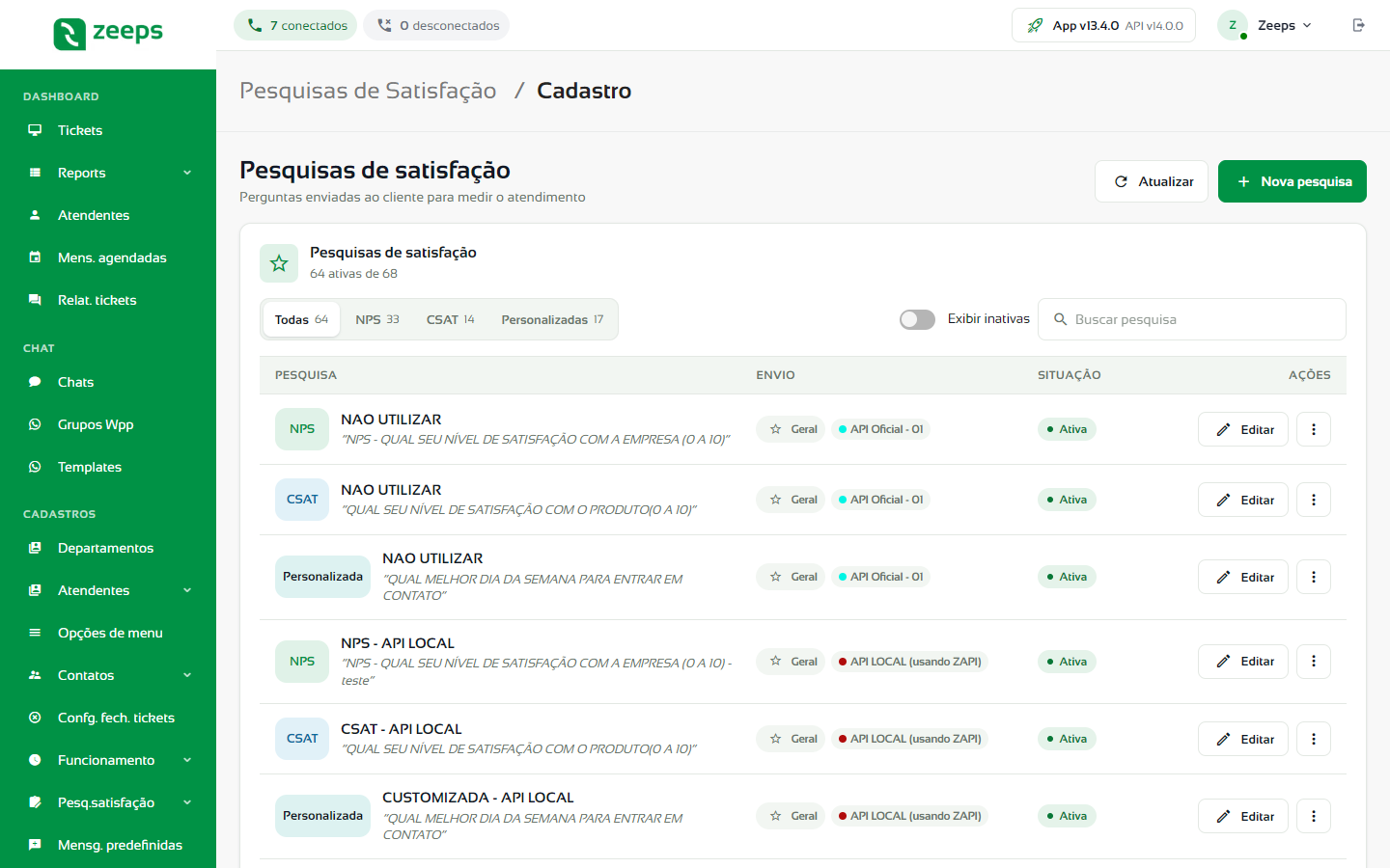 Encerramento de pesquisa por respostas inválidas
